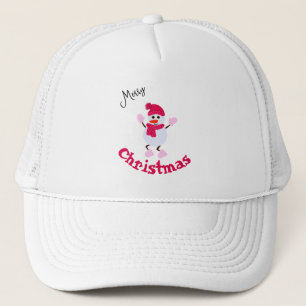 Christmas snowman trucker hat