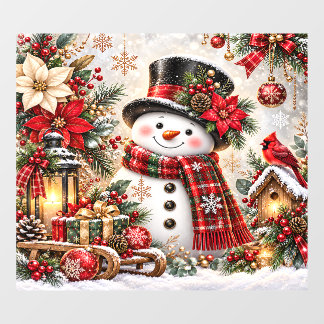 Christmas Snowman Window Cling