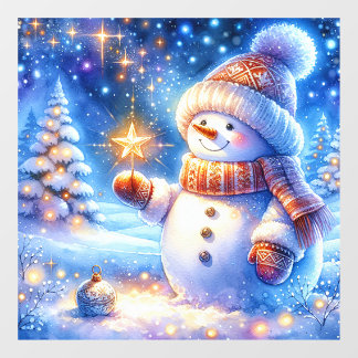 Christmas Snowman Window Cling