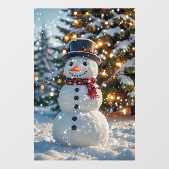 Christmas Snowman Window Cling (Sheet)