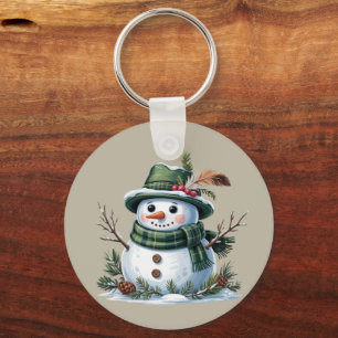 Christmas Snowman Winter Season Holiday Key Ring