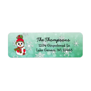 Christmas Snowman with blue Snowflake Background