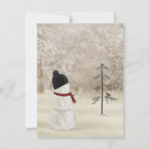 Christmas Snowman With Gold Star  Postcard