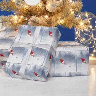 Christmas Snowman With Gold Star Wrapping Paper
