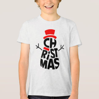 Christmas Snowman Word Art Tri-Blend Shirt
