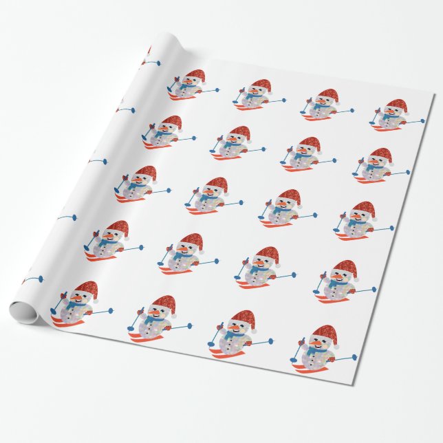 christmas snowman wrapping paper (Unrolled)