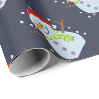 Christmas snowman wrapping paper