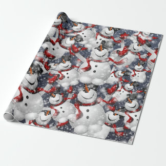 Christmas snowman  wrapping paper