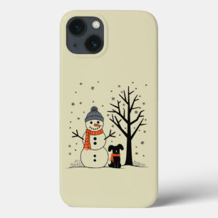 Christmas Snowman Xmas Dog Winter iPhone 13 Case