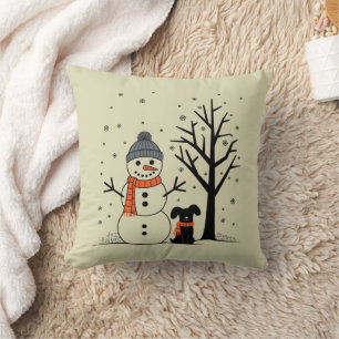Christmas Snowman Xmas Dog Winter Cushion