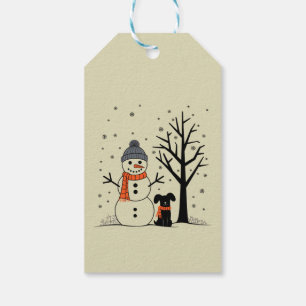 Christmas Snowman Xmas Dog Winter Gift Tags
