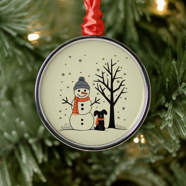 Christmas Snowman Xmas Dog Winter Metal Tree Decoration (Tree)
