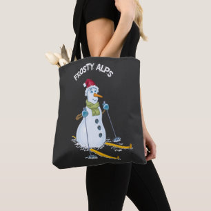 Christmas Snowman's Frosty Path Tote Bag