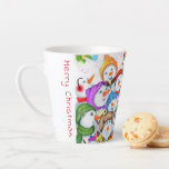 Christmas Snowmans Latte Mug<br><div class="desc">Latte Mugs with Happy Snowmans Merry Christmas Party Funny Drawing Cartoon Snowman Celebration - Choose / Add Your Unique Text / Font / Colour - Make Your Special Mug Gift - Resize and move or remove and add elements / image with customisation tool ! - Drawing and Design by MIGNED....</div>