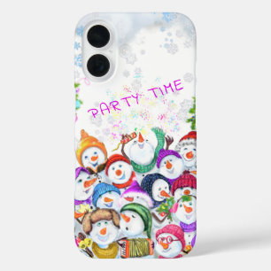 Christmas Snowmans Party iPhone 16 Case