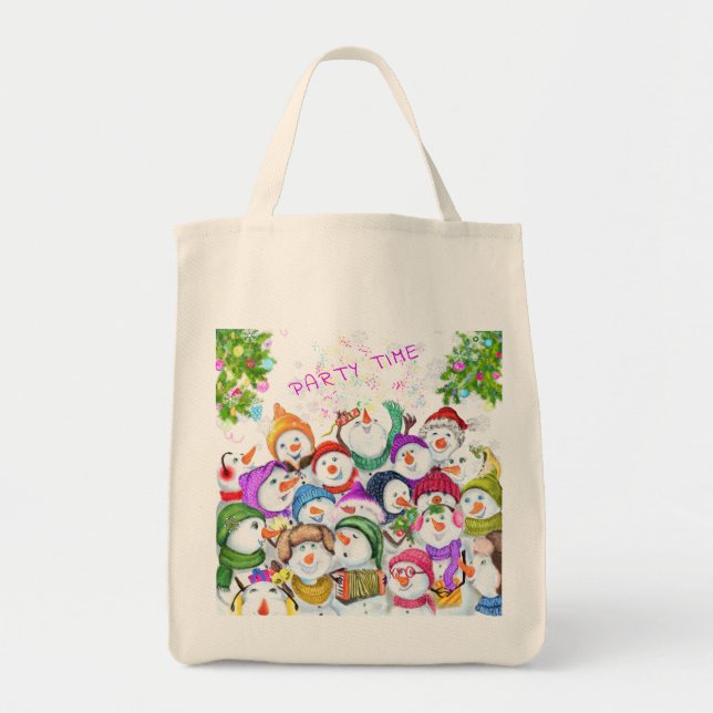 Christmas Snowmans Tote Bag (Front)