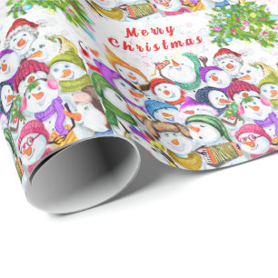 Christmas Snowmans Wrapping Paper