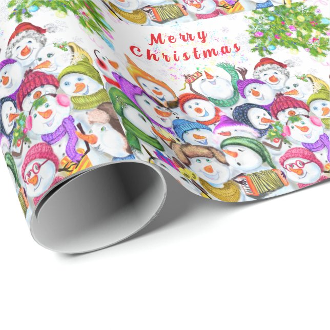 Christmas Snowmans Wrapping Paper (Roll Corner)