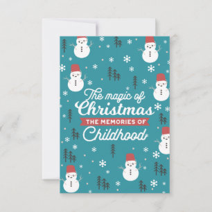 Christmas Snowmen and Cherished Memories Quote Thank You Card