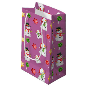 Christmas Snowmen And Ornaments Small Gift Bag
