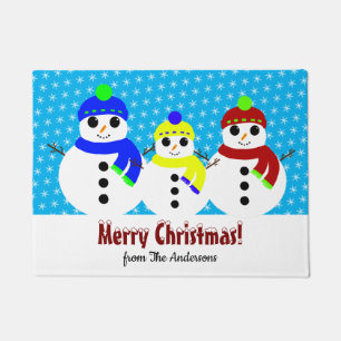 Christmas Snowmen Door Mat