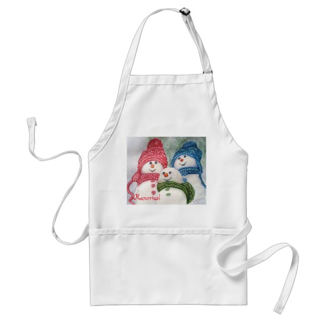 CHRISTMAS SNOWMEN FAMILY STANDARD APRON (Front)