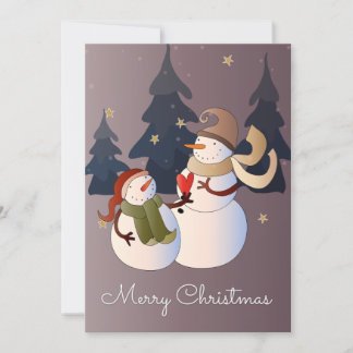 Christmas snowmen holiday card