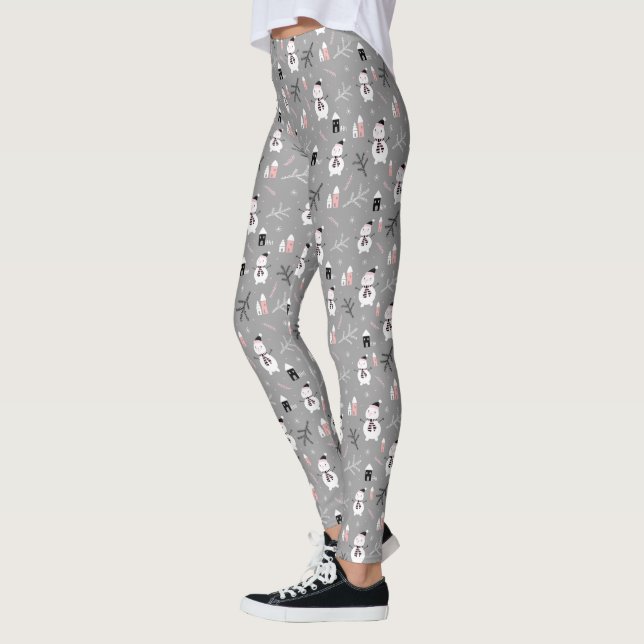 Christmas Snowmen Leggings (Left)