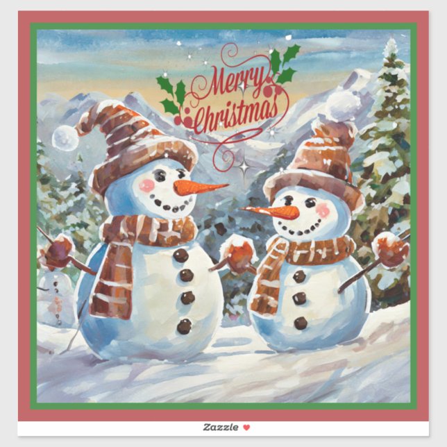 Christmas Snowmen, Merry Christmas, (Sheet)