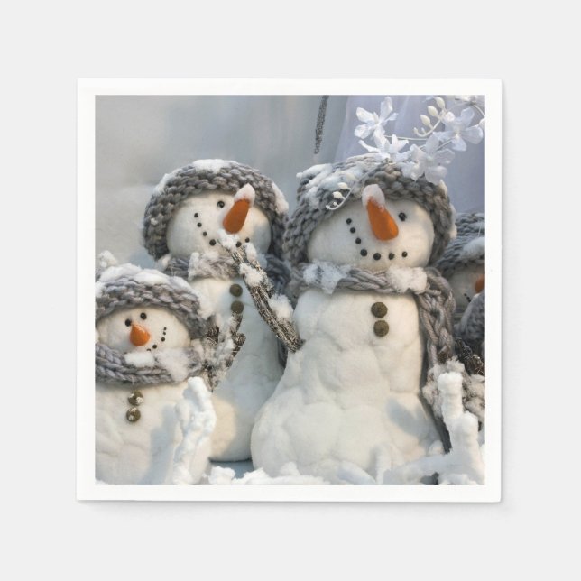 Christmas snowmen paper napkins (Front)