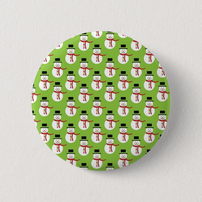 Christmas Snowmen Pattern 6 Cm Round Badge (Front)