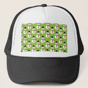 Christmas Snowmen Pattern Trucker Hat