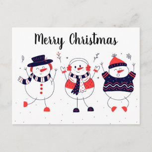 Christmas Snowmen Postcard