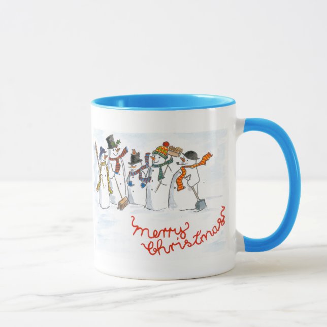 Christmas Snowmen Ringer Mug (Right)