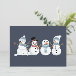 Christmas Snowmen Row Xmas Winter Holiday Season