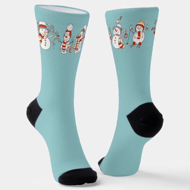 Christmas Snowmen Socks (Angled)