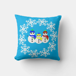Christmas Snowmen Throw Pillow