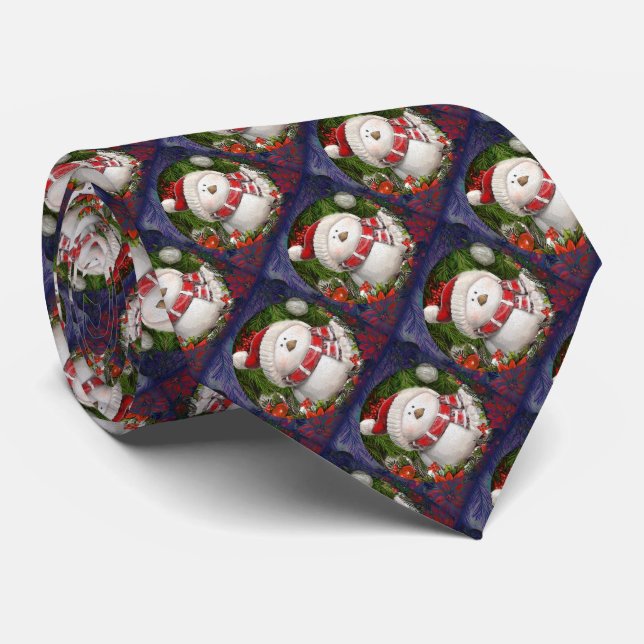 Christmas Snowmen Tie (Rolled)