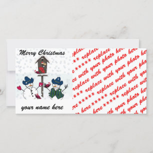Christmas Snowmen with Cowboy Hats Holiday Card