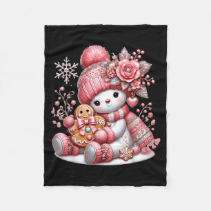 Christmas Snowperson Fleece Blanket