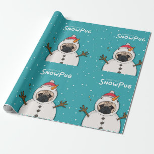 Christmas SnowPug Wrapping Paper