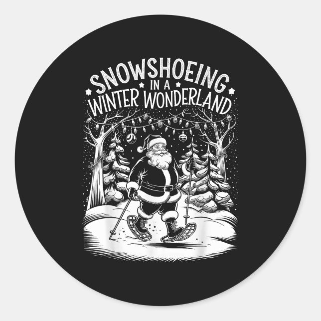 Christmas Snowscute Ss Cute Ssing In A Winter Wond Classic Round Sticker (Front)