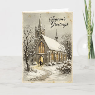 Christmas Snowy Church Card
