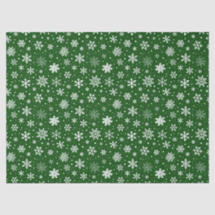 Christmas Snowy Green Tissue Paper
