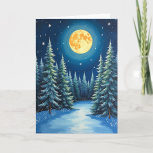 Christmas Snowy Moonlit Forest Card