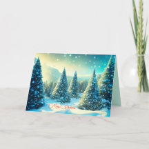 Christmas Snowy Pine Tree Forest Winter Wonderland