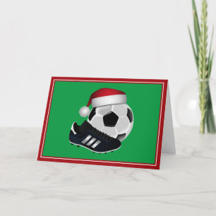 Christmas Soccer Ball and Shoe Holiday Card