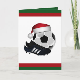 Christmas Soccer Ball and Shoe Holiday Card