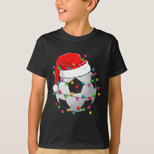 Christmas Soccer Ball Santa Hat Funny Sport Xmas B T-Shirt