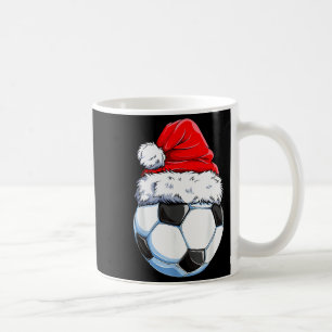 Christmas Soccer Ball Santa Hat Funny Srts Xmas Bo Coffee Mug